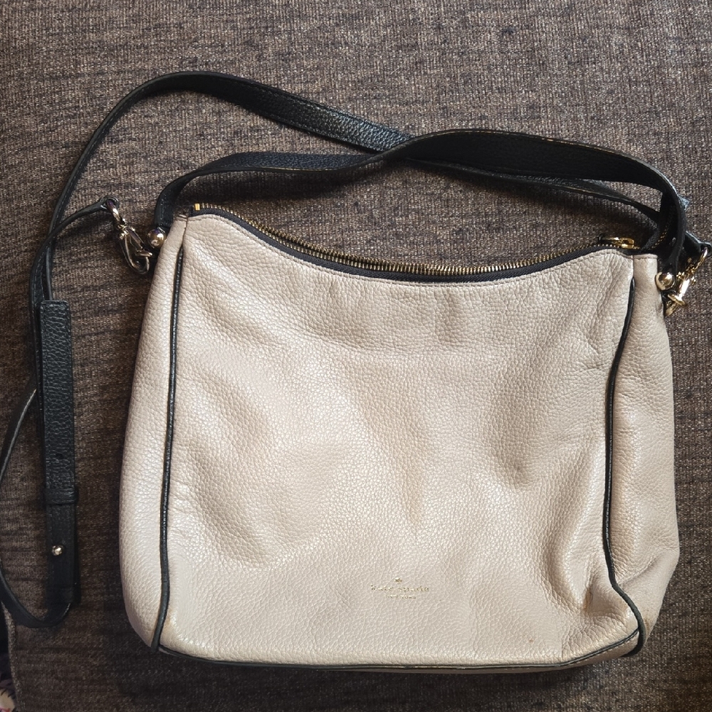 Kate Spade New York Cobble Hill Ella In Creamy Grey W Black Leather Strap